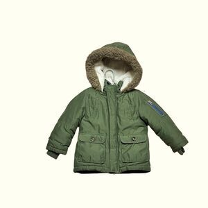 Carter's Boy Puffer Jacket Faux Fur Sherpa Coat 3T